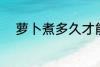 萝卜煮多久才能熟 萝卜煮熟时长