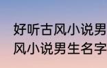 好听古风小说男生名字 韵味十足的古风小说男生名字