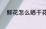 鲜花怎么晒干花 鲜花如何晒干花
