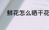 鲜花怎么晒干花 鲜花如何晒干花