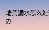 墙角漏水怎么处理 墙角漏水了该怎么办