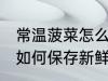 常温菠菜怎么保存新鲜不烂 常温菠菜如何保存新鲜不烂