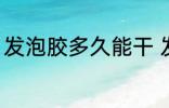 发泡胶多久能干 发泡胶多长时间能干